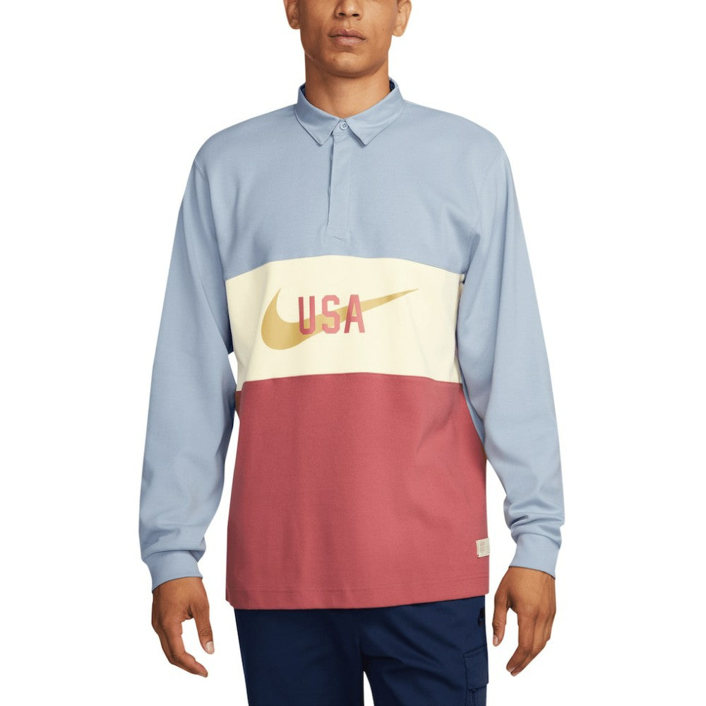 USMNT Rugby Long Sleeve Top Light Blue - Nike for sale