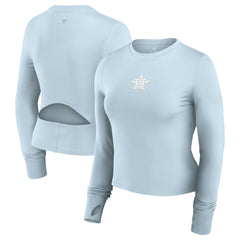 Houston Astros Fanatics Women's Studio Fitted Long Sleeve Gym Top  - Light Blue Tops