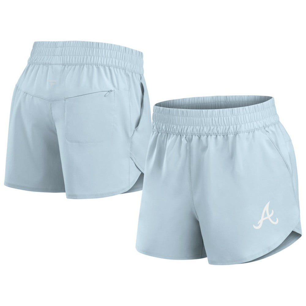 Atlanta Braves Fanatics Women's Studio Woven Vibe Shorts - Light Blue Shorts