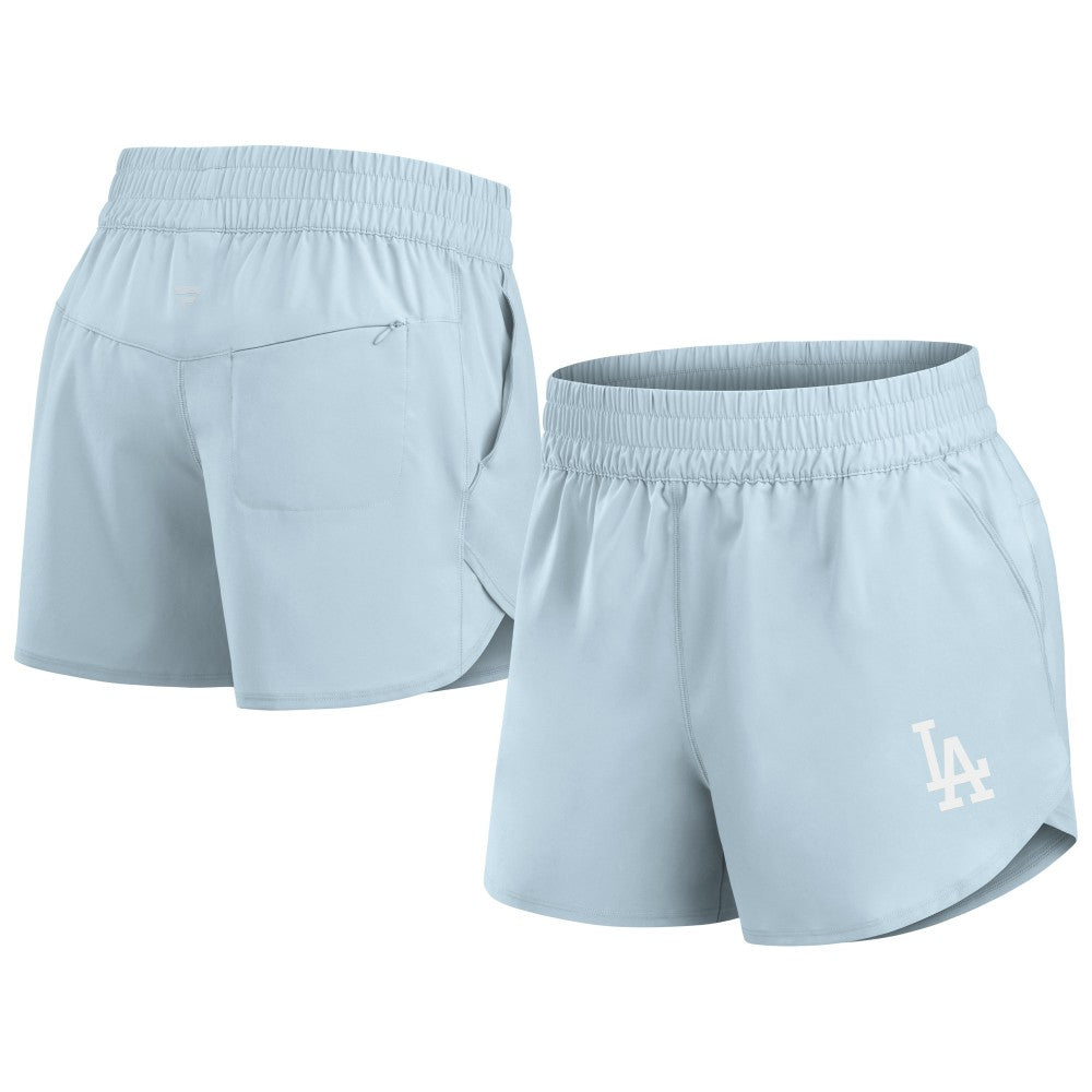 Los Angeles Dodgers Fanatics Women's Studio Woven Vibe Shorts - Light Blue Shorts