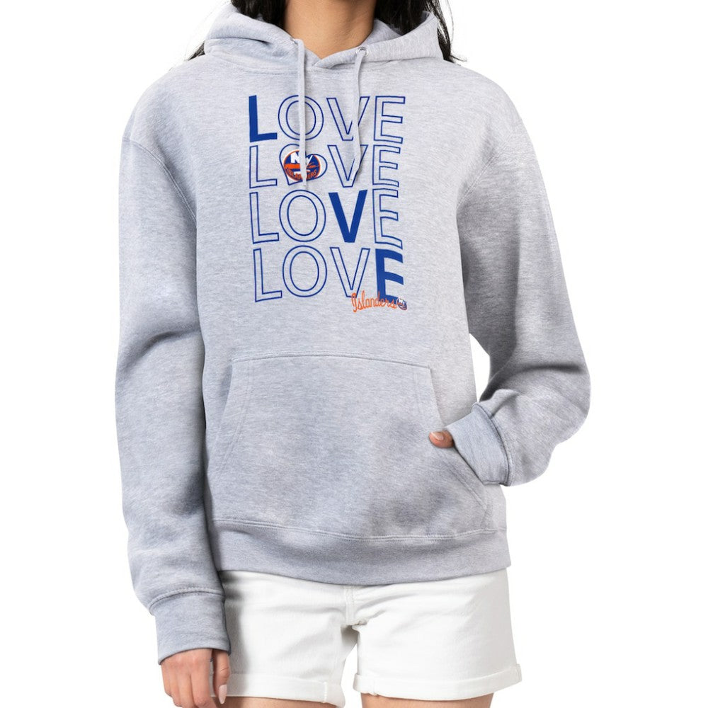 New York Islanders G-III 4Her by Carl Banks Women's Hockey Love Fleece Pullover Hoodie - Gray | US 200607255