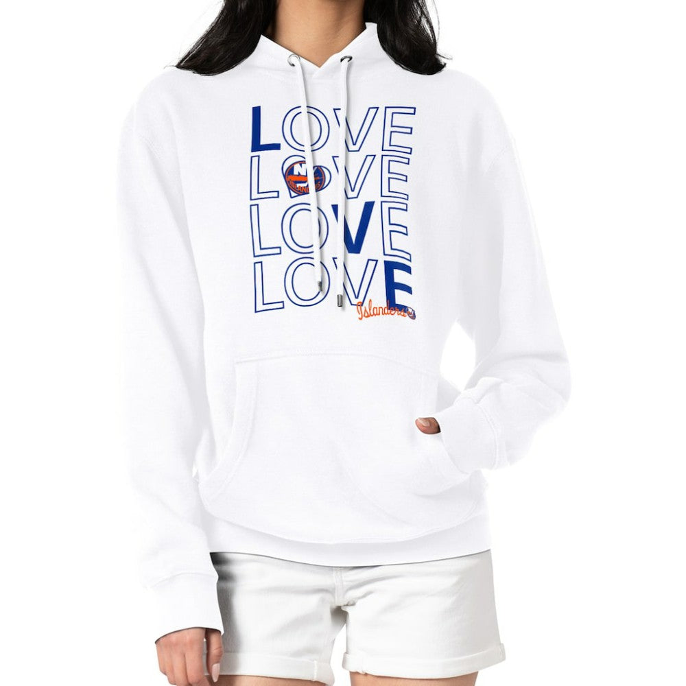 New York Islanders G-III 4Her by Carl Banks Women's Hockey Love Fleece Pullover Hoodie - White | US 200607285