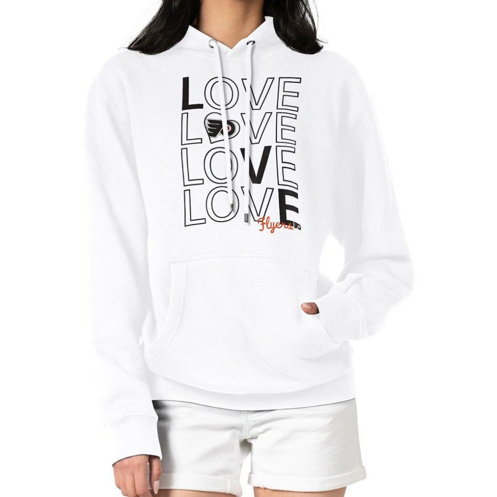 Philadelphia Flyers G-III 4Her by Carl Banks Women's Hockey Love Fleece Pullover Hoodie - White | US 200607288