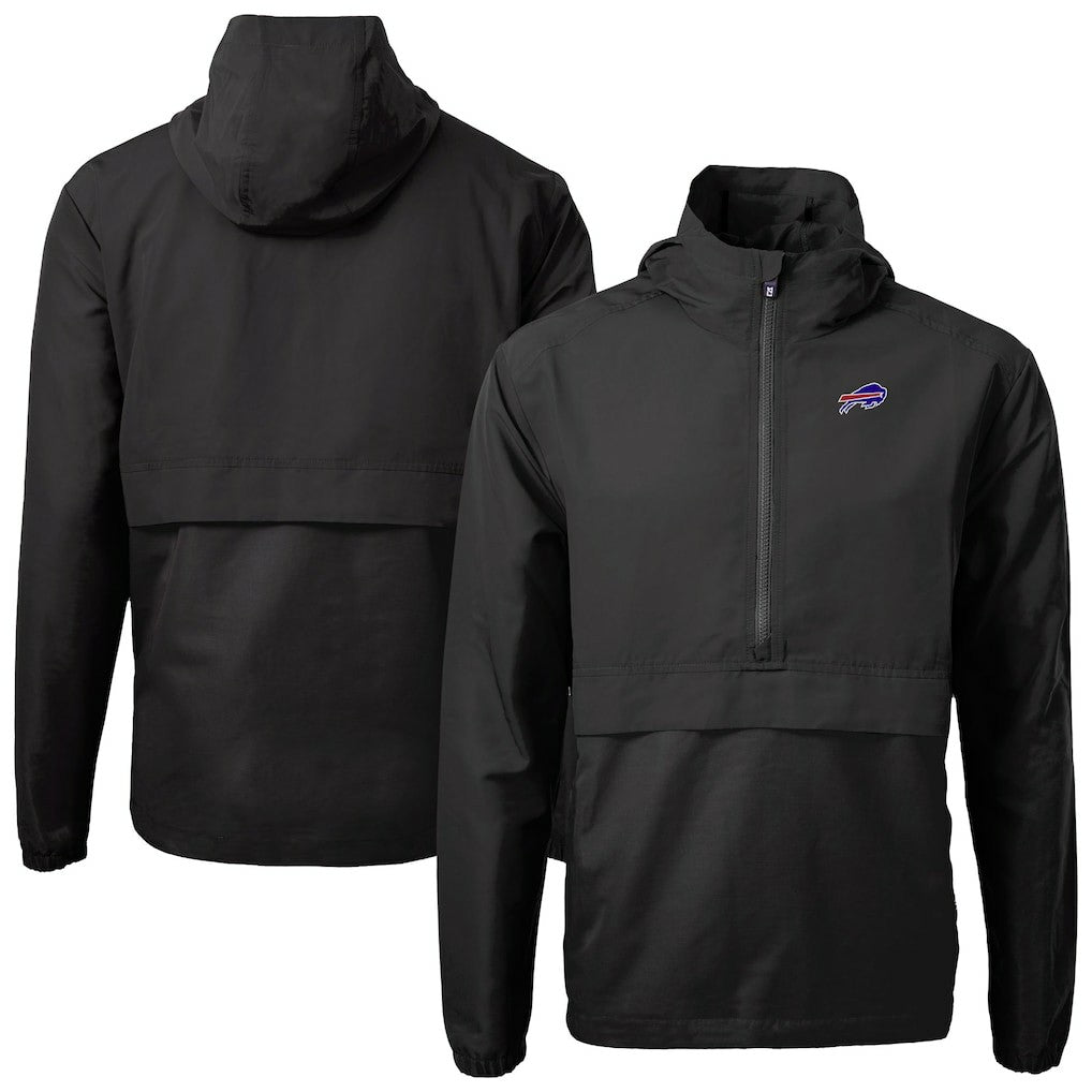 Buffalo Bills Cutter & Buck Charter Eco Recycled Anorak Half-Zip Jacket - Black Jackets