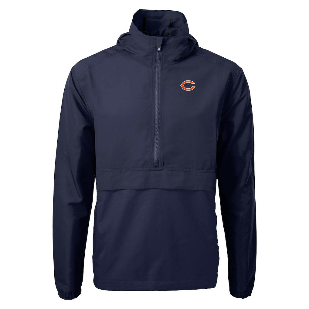 Chicago Bears Cutter & Buck Charter Eco Recycled Anorak Half-Zip Jacket - Navy Jackets