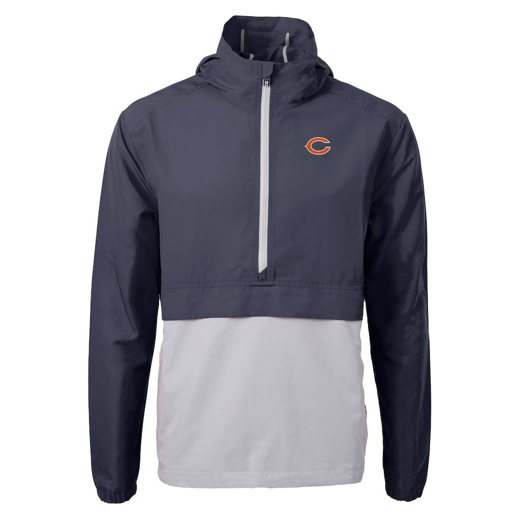 Chicago Bears Cutter & Buck Charter Eco Recycled Anorak Half-Zip Jacket - Blue Jackets