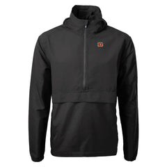 Cincinnati Bengals Cutter & Buck Charter Eco Recycled Anorak Half-Zip Jacket - Black Jackets