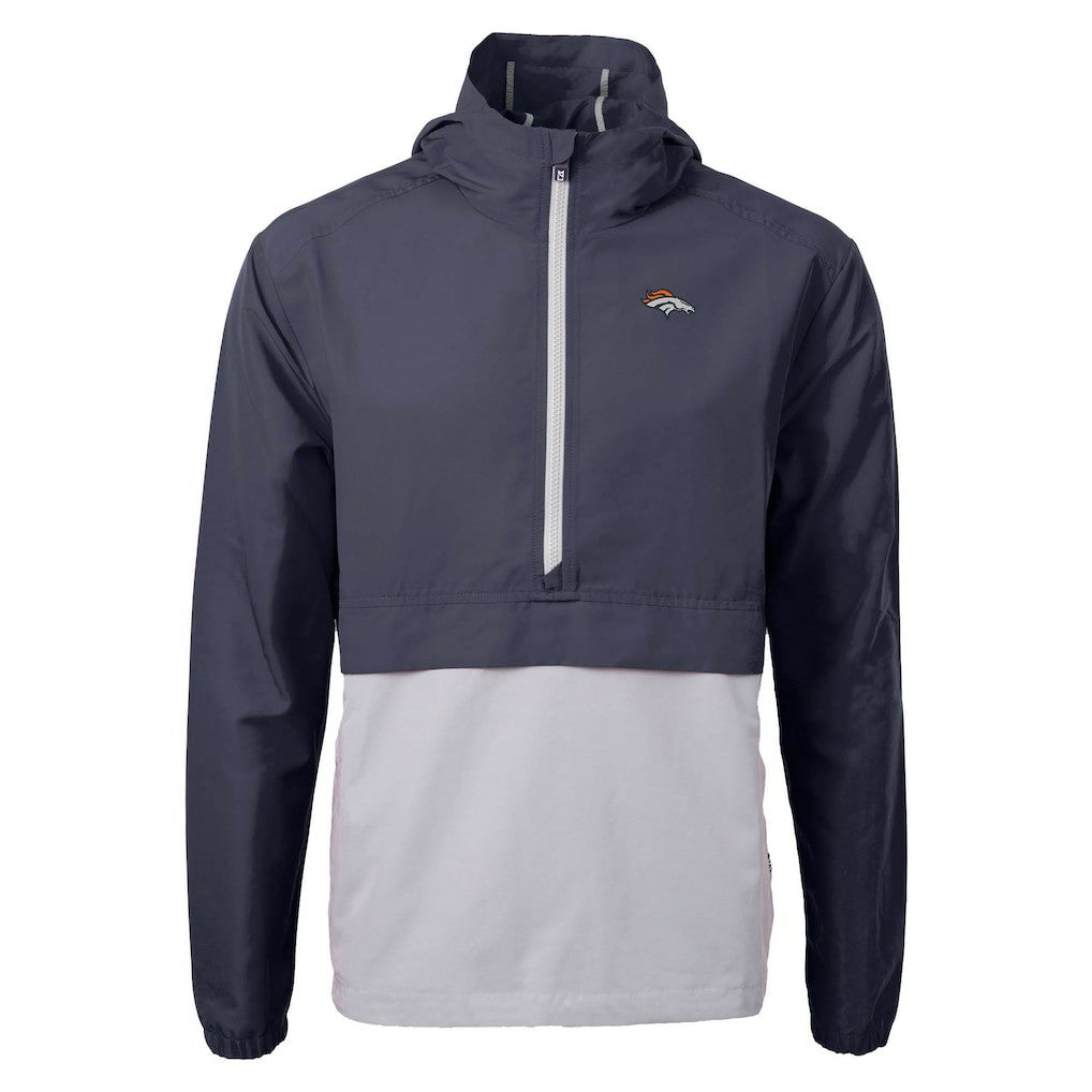 Denver Broncos Cutter & Buck Charter Eco Recycled Anorak Half-Zip Jacket - Blue Jackets