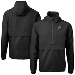 Detroit Lions Cutter & Buck Charter Eco Recycled Anorak Half-Zip Jacket - Black Jackets