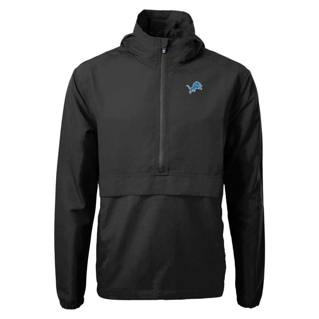 Detroit Lions Cutter & Buck Charter Eco Recycled Anorak Half-Zip Jacket - Black Jackets