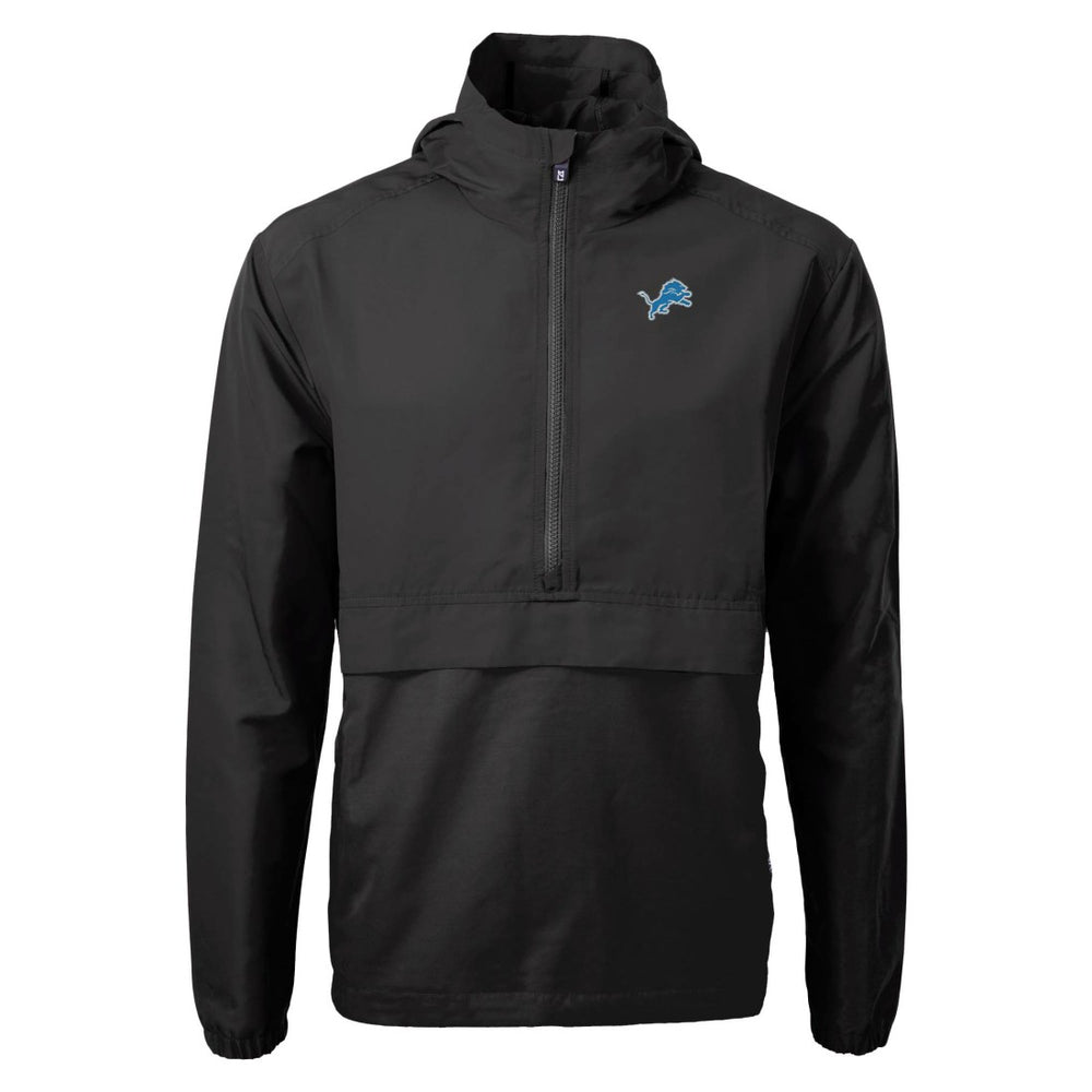 Detroit Lions Cutter & Buck Charter Eco Recycled Anorak Half-Zip Jacket - Black Jackets