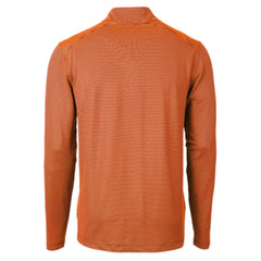 Chicago Bears Cutter & Buck Virtue Eco Pique Micro Stripe Recycled Quarter-Zip Pullover Top - Orange/Navy Pullover