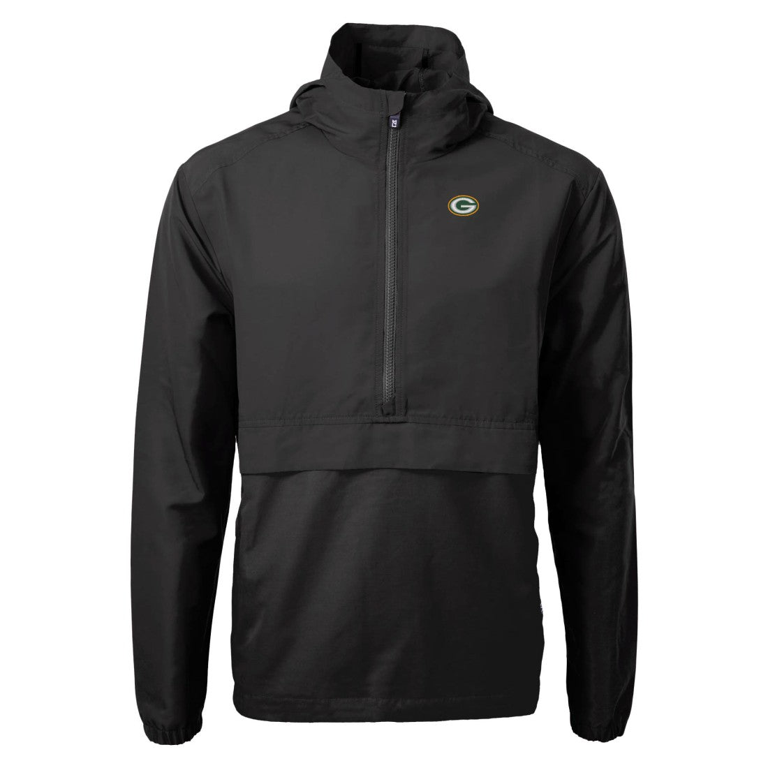 Green Bay Packers Cutter & Buck Charter Eco Recycled Anorak Half-Zip Jacket - Black Jackets
