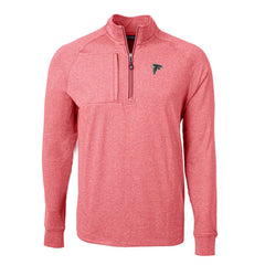 Atlanta Falcons Cutter & Buck Adapt Eco Knit Quarter-Zip Pullover Top - Heather Red Pullover