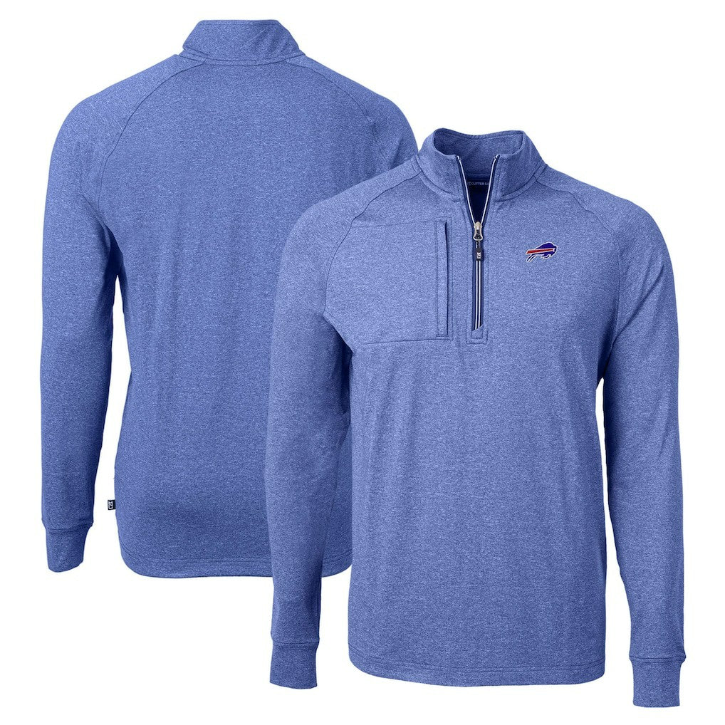 Buffalo Bills Cutter & Buck Adapt Eco Knit Quarter-Zip Pullover Top - Royal Pullover