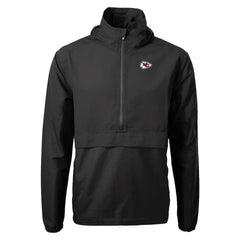 Kansas City Chiefs Cutter & Buck Charter Eco Recycled Anorak Half-Zip Jacket - Black Jackets
