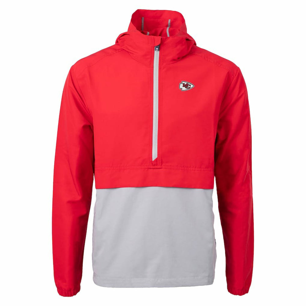 Kansas City Chiefs Cutter & Buck Charter Eco Recycled Anorak Half-Zip Jacket - Red Jackets
