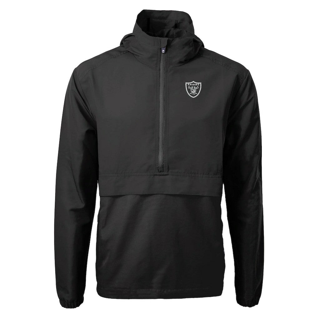 Las Vegas Raiders Cutter & Buck Charter Eco Recycled Anorak Half-Zip Jacket - Black Jackets