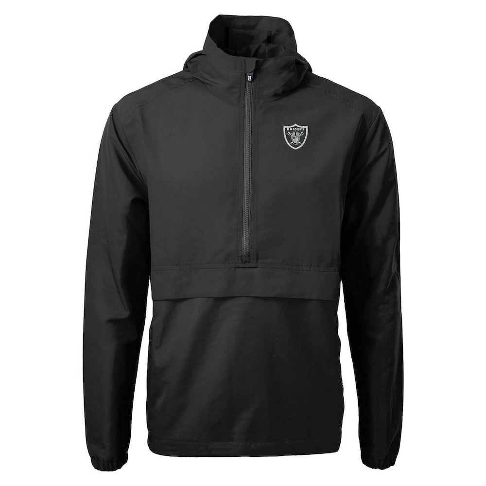Las Vegas Raiders Cutter & Buck Charter Eco Recycled Anorak Half-Zip Jacket - Black Jackets
