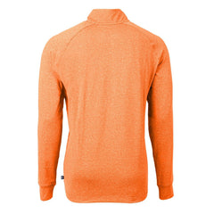 Chicago Bears Cutter & Buck Adapt Eco Knit Quarter-Zip Pullover Top - Heather Orange Pullover