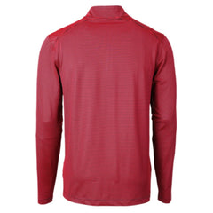 Green Bay Packers Cutter & Buck Virtue Eco Pique Micro Stripe Recycled Quarter-Zip Pullover Top - Red/Navy Pullover