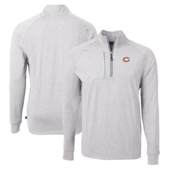 Chicago Bears Cutter & Buck Adapt Eco Knit Quarter-Zip Pullover Top - Heather Gray Pullover