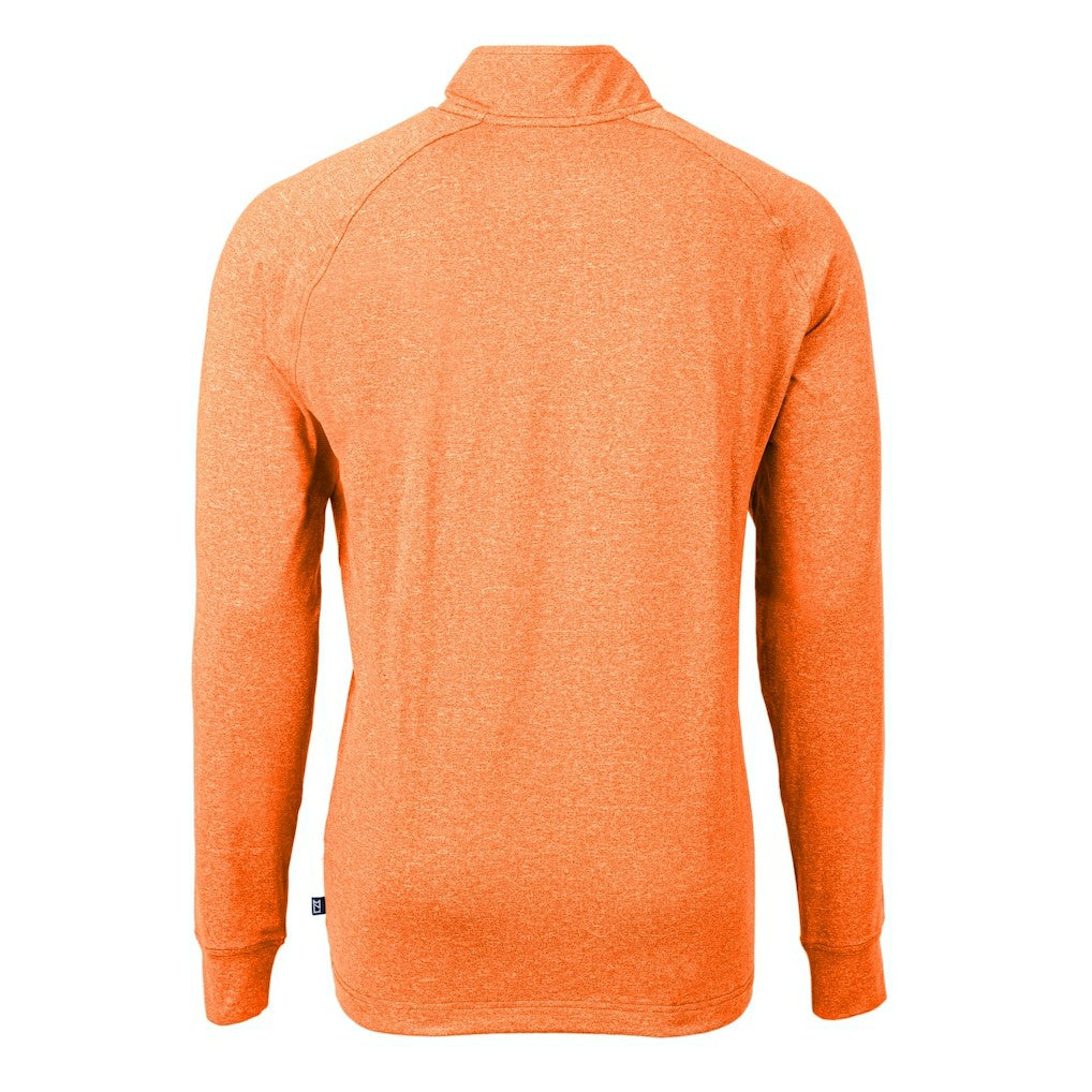 Cincinnati Bengals Cutter & Buck Adapt Eco Knit Quarter-Zip Pullover Top - Heather Orange Pullover