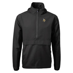 Minnesota Vikings Cutter & Buck Charter Eco Recycled Anorak Half-Zip Jacket - Black Jackets