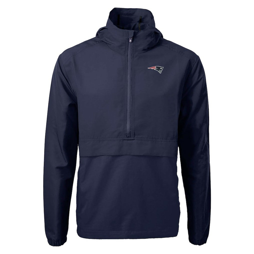 New England Patriots Cutter & Buck Charter Eco Recycled Anorak Half-Zip Jacket - Blue Jackets
