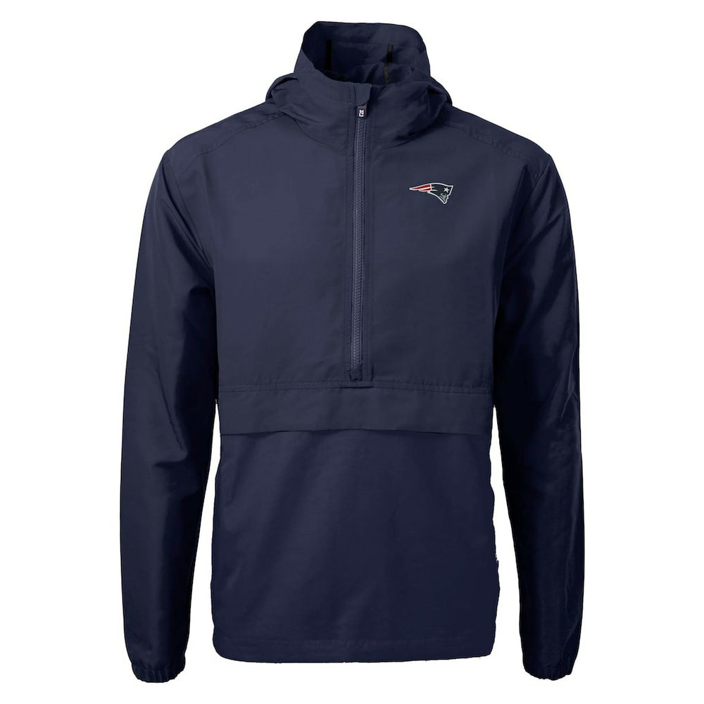New England Patriots Cutter & Buck Charter Eco Recycled Anorak Half-Zip Jacket - Blue Jackets