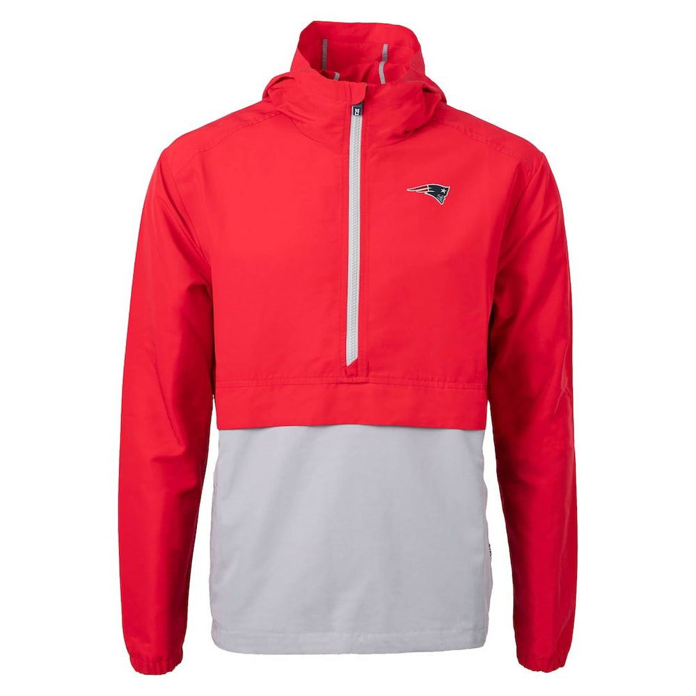 New England Patriots Cutter & Buck Charter Eco Recycled Anorak Half-Zip Jacket - Red Jackets