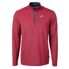 Kansas City Chiefs Cutter & Buck Virtue Eco Pique Micro Stripe Recycled Quarter-Zip Pullover Top - Red/Navy Pullover