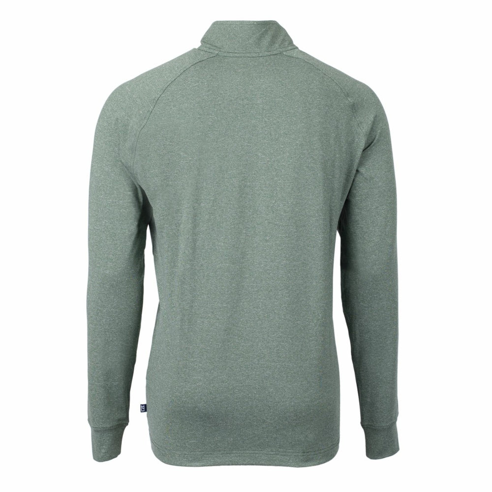 Green Bay Packers Cutter & Buck Adapt Eco Knit Quarter-Zip Pullover Top - Heather Green Pullover