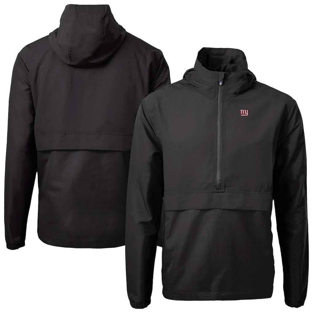 New York Giants Cutter & Buck Charter Eco Recycled Anorak Half-Zip Jacket - Black Jackets