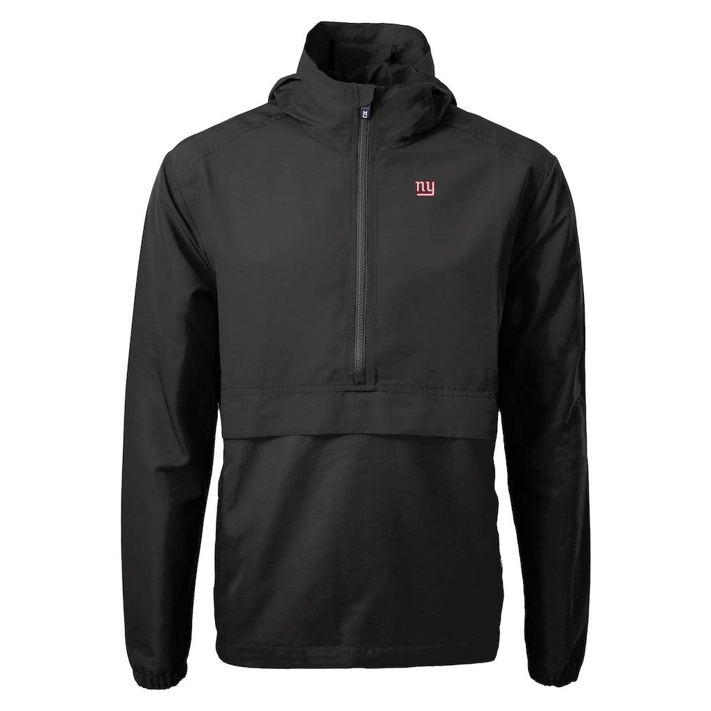 New York Giants Cutter & Buck Charter Eco Recycled Anorak Half-Zip Jacket - Black Jackets