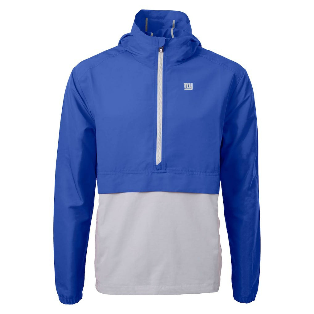 New York Giants Cutter & Buck Charter Eco Recycled Anorak Half-Zip Jacket - Blue Jackets