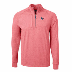 Houston Texans Cutter & Buck Adapt Eco Knit Quarter-Zip Pullover Top - Heather Red Pullover