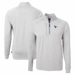 Houston Texans Cutter & Buck Adapt Eco Knit Quarter-Zip Pullover Top - Heather Gray Pullover
