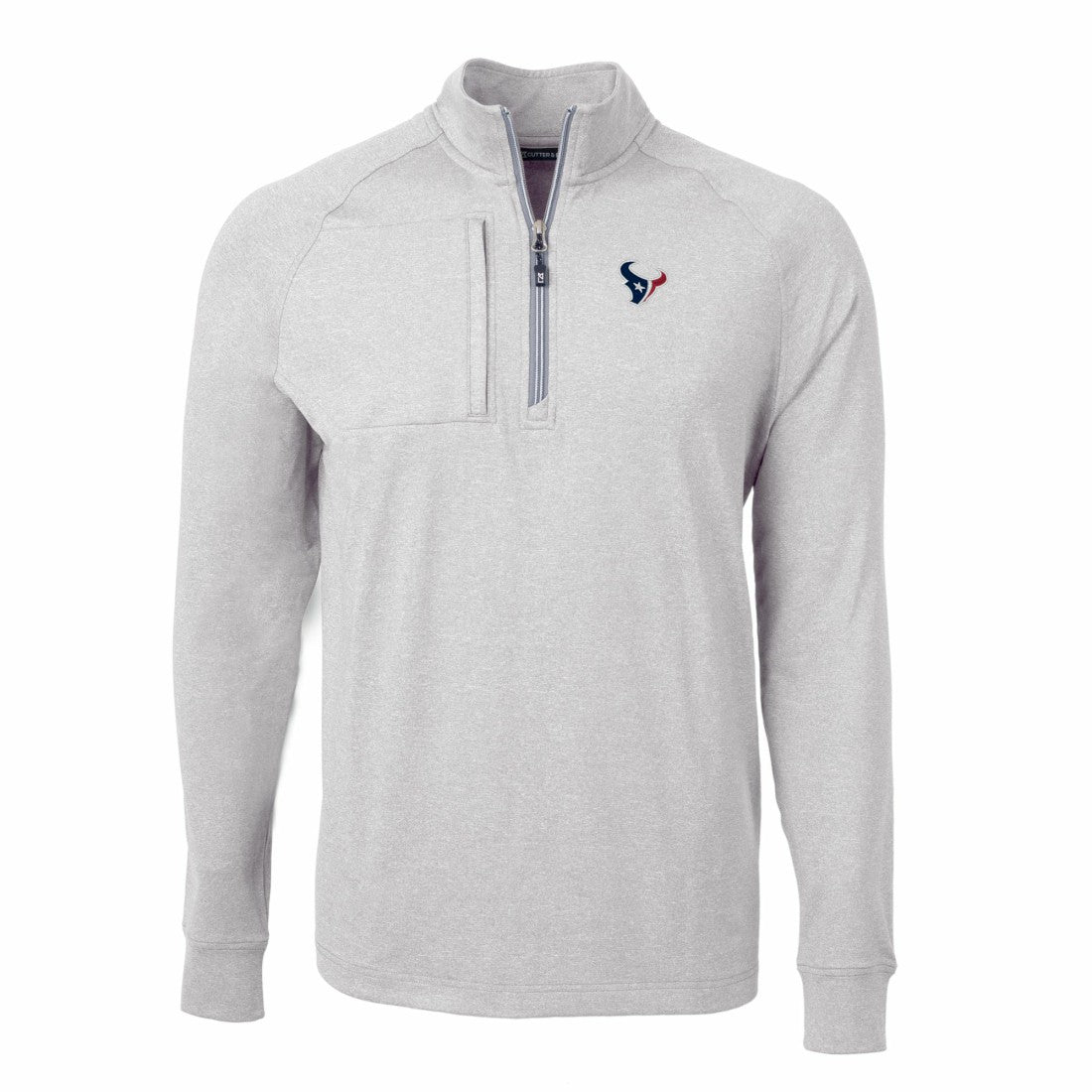 Houston Texans Cutter & Buck Adapt Eco Knit Quarter-Zip Pullover Top - Heather Gray Pullover