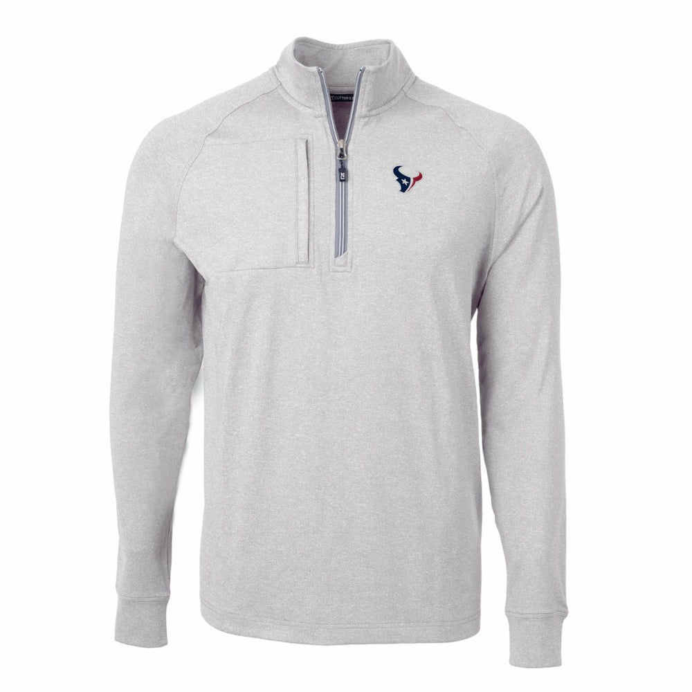 Houston Texans Cutter & Buck Adapt Eco Knit Quarter-Zip Pullover Top - Heather Gray Pullover