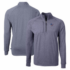Houston Texans Cutter & Buck Adapt Eco Knit Quarter-Zip Pullover Top - Heather Navy Pullover