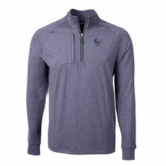 Houston Texans Cutter & Buck Adapt Eco Knit Quarter-Zip Pullover Top - Heather Navy Pullover
