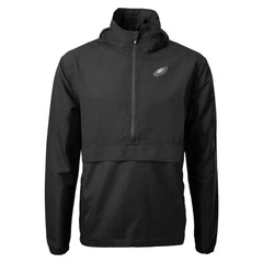 Philadelphia Eagles Cutter & Buck Charter Eco Recycled Anorak Half-Zip Jacket - Black Jackets