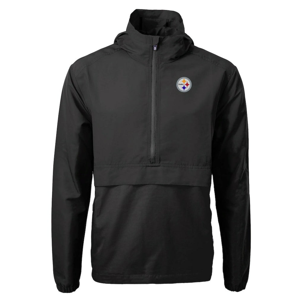 Pittsburgh Steelers Cutter & Buck Charter Eco Recycled Anorak Half-Zip Jacket - Black Jackets