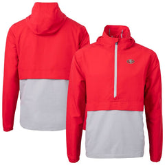 San Francisco 49ers Cutter & Buck Charter Eco Recycled Anorak Half-Zip Jacket - Red Jackets