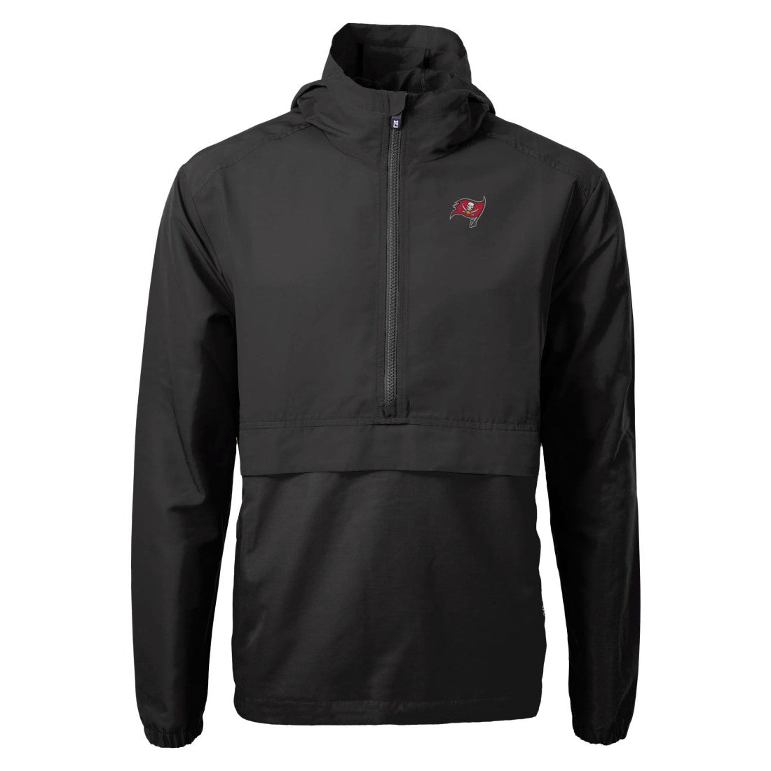 Tampa Bay Buccaneers Cutter & Buck Charter Eco Recycled Anorak Half-Zip Jacket - Black Jackets