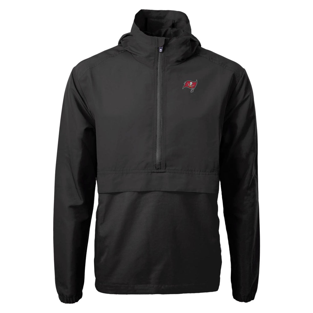 Tampa Bay Buccaneers Cutter & Buck Charter Eco Recycled Anorak Half-Zip Jacket - Black Jackets
