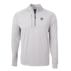 New Orleans Saints Cutter & Buck Adapt Eco Knit Quarter-Zip Pullover Top - Heather Gray Pullover