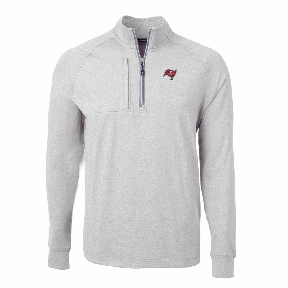 Tampa Bay Buccaneers Cutter & Buck Adapt Eco Knit Quarter-Zip Pullover Top - Heather Gray Pullover