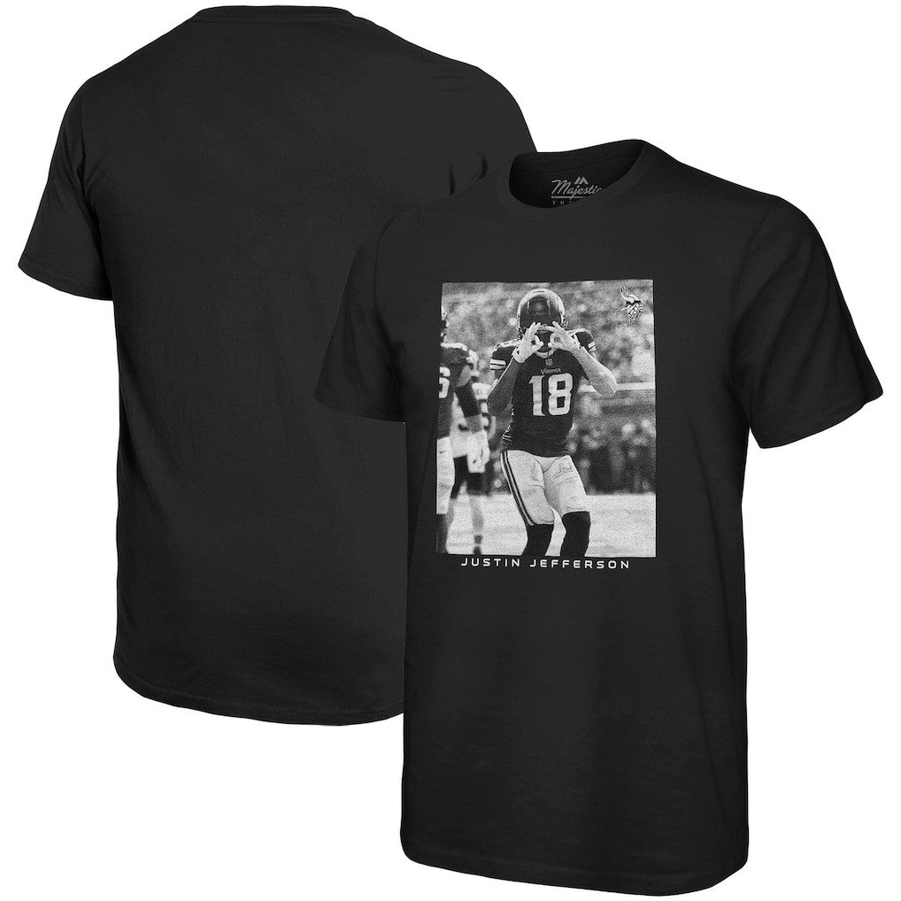Justin Jefferson Minnesota Vikings Majestic Threads Oversized Player Image T-Shirt - Black T-shirts